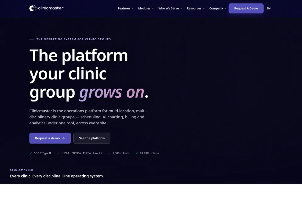 Aperçu de la landing page