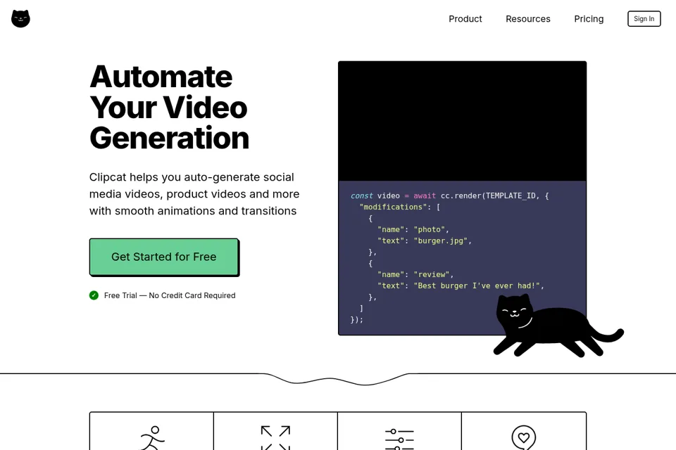 Aperçu de la landing page