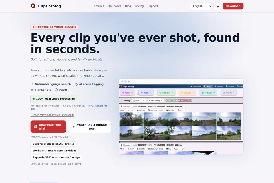 Aperçu de la landing page