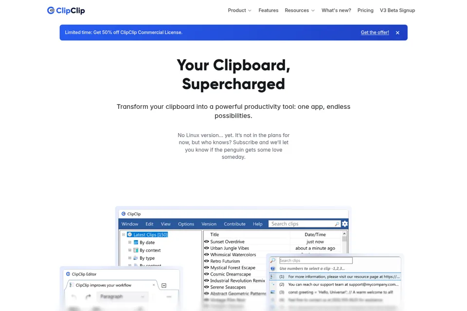 Aperçu de la landing page