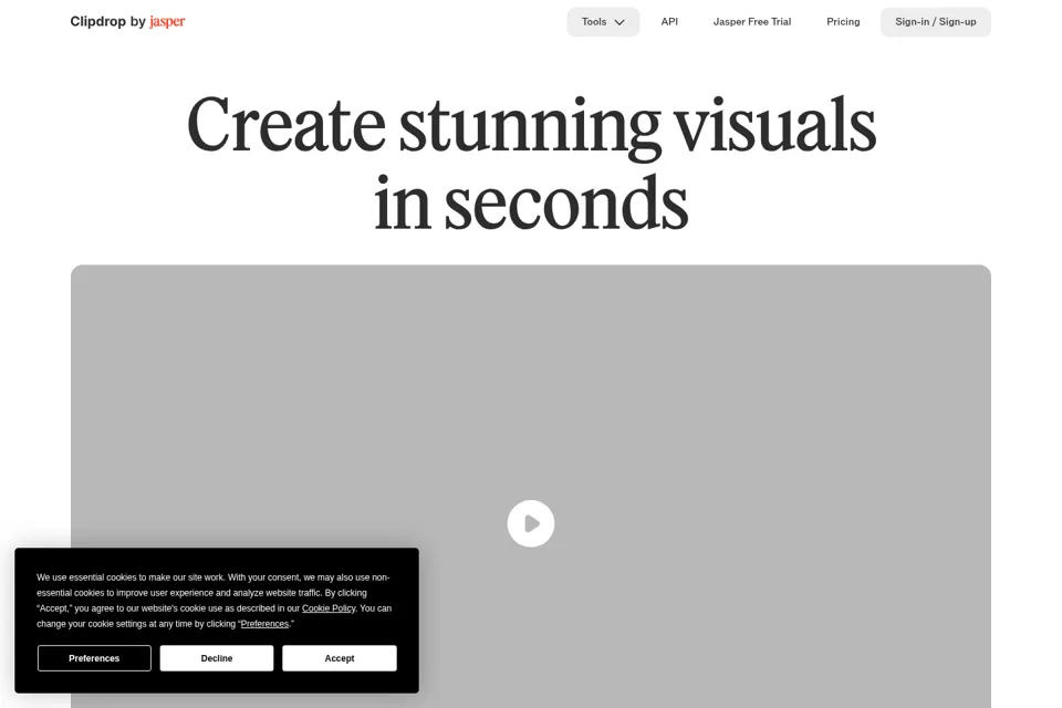 Aperçu de la landing page