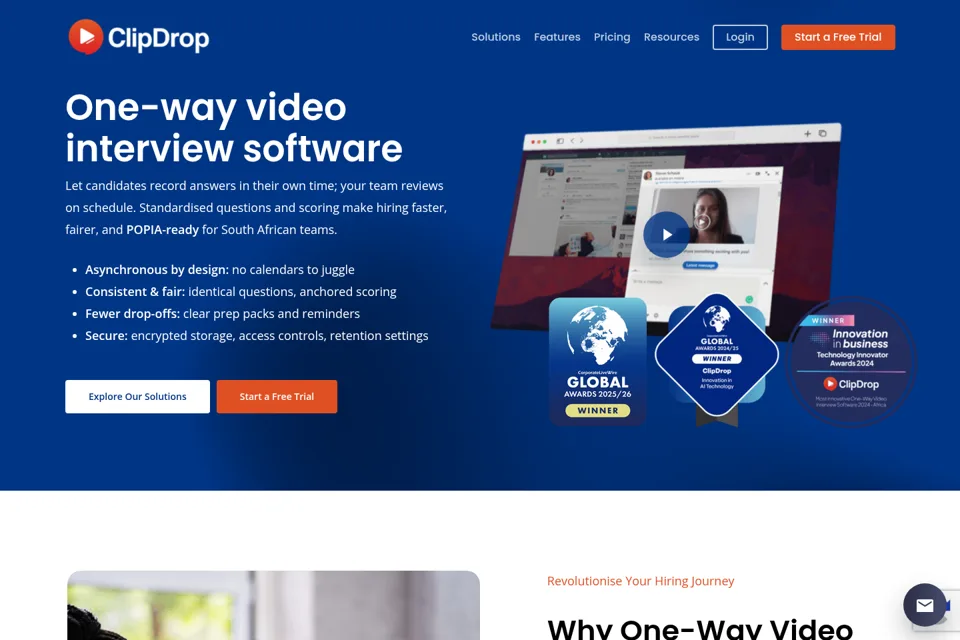 Aperçu de la landing page