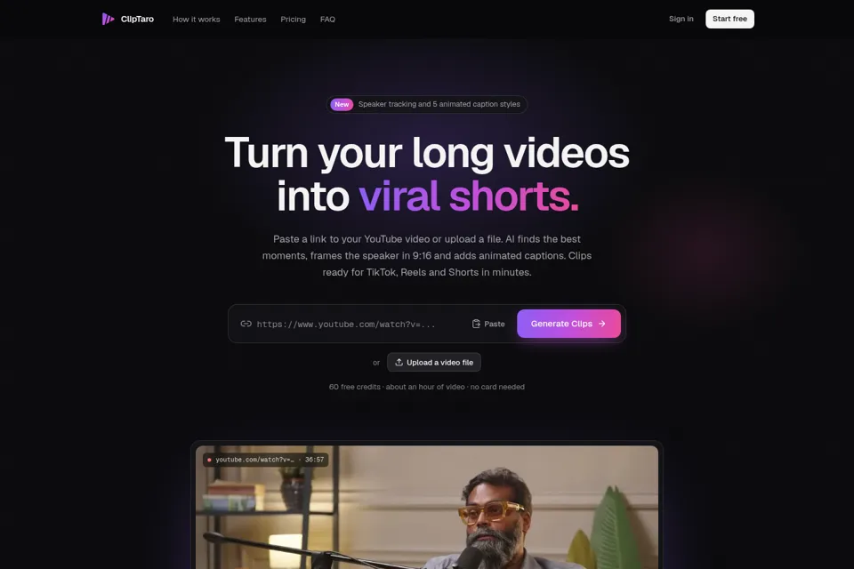 Aperçu de la landing page