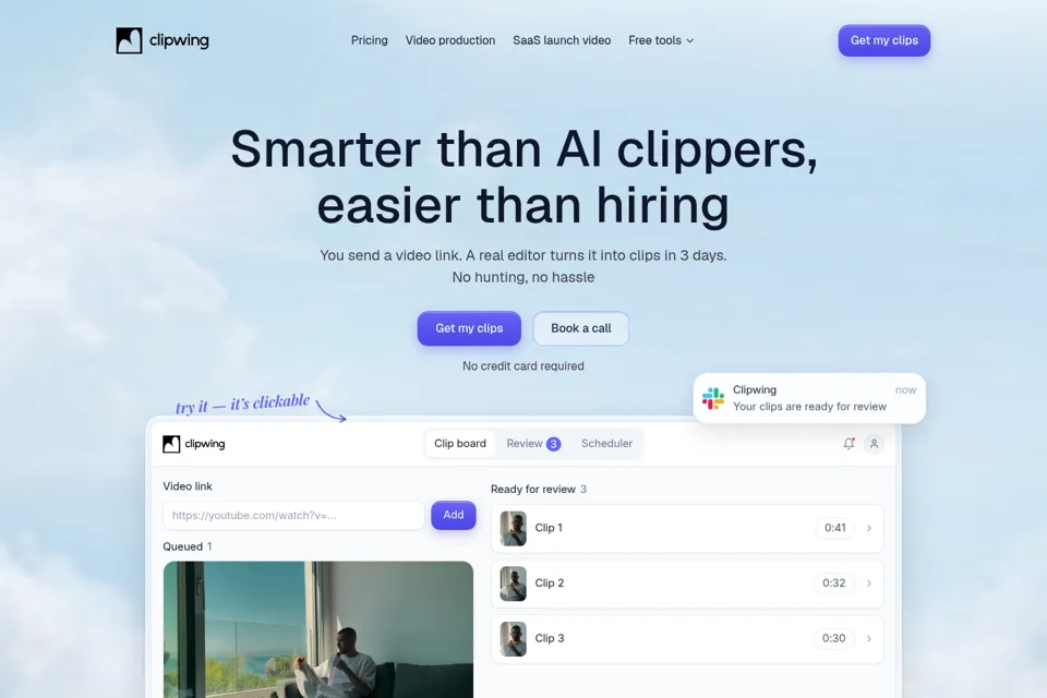 Aperçu de la landing page