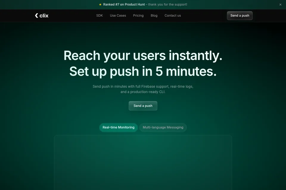 Aperçu de la landing page