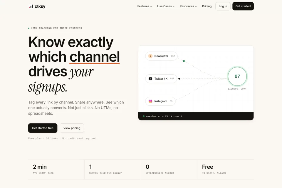 Aperçu de la landing page