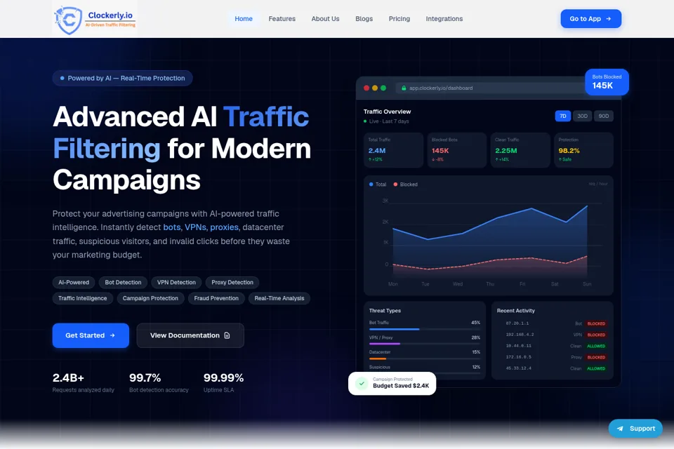 Aperçu de la landing page