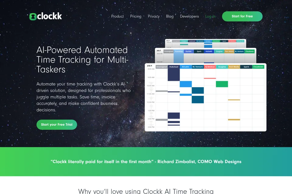Aperçu de la landing page