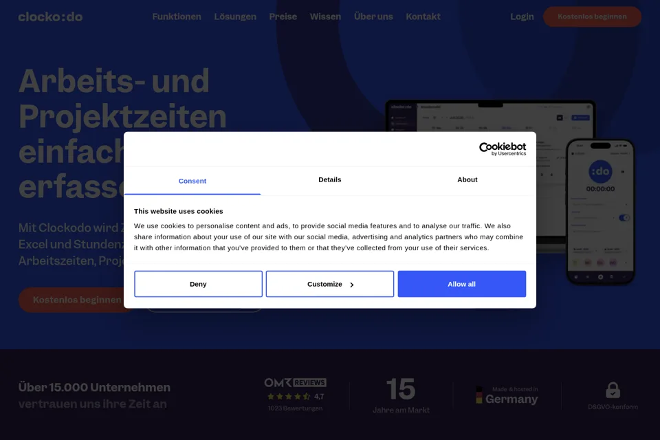 Aperçu de la landing page