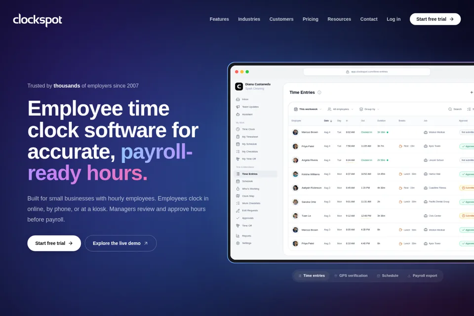 Landing page preview