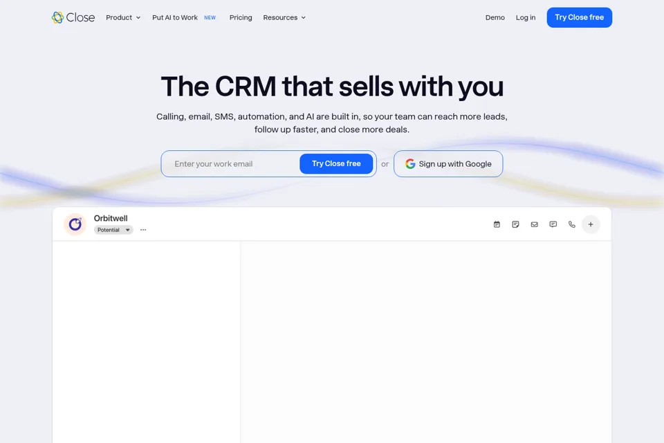 Aperçu de la landing page