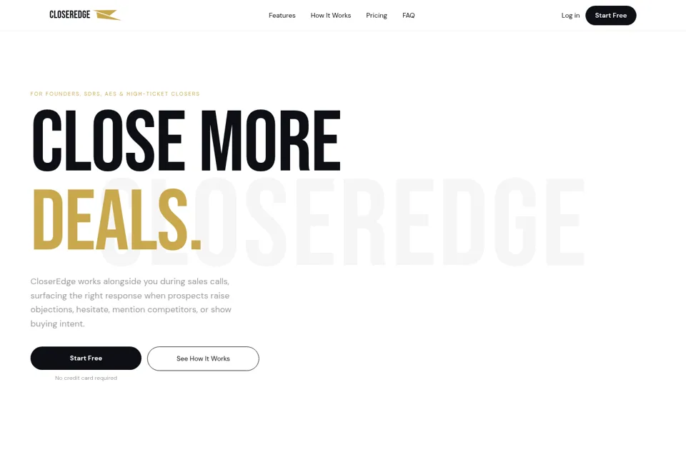 Aperçu de la landing page