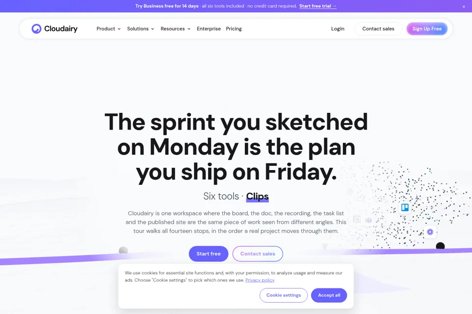 Aperçu de la landing page