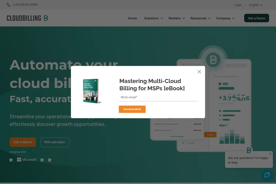 Aperçu de la landing page