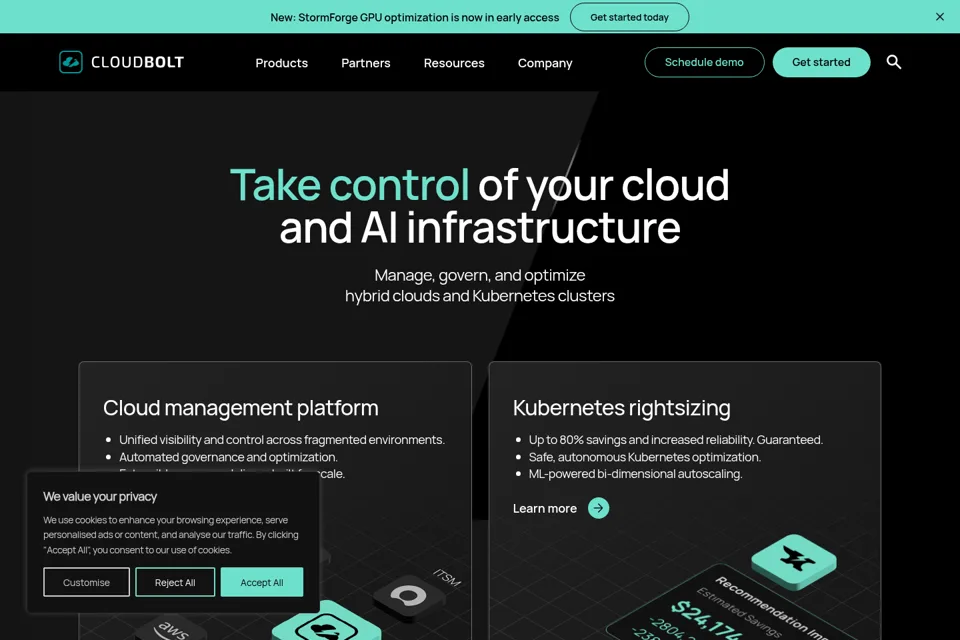 Aperçu de la landing page