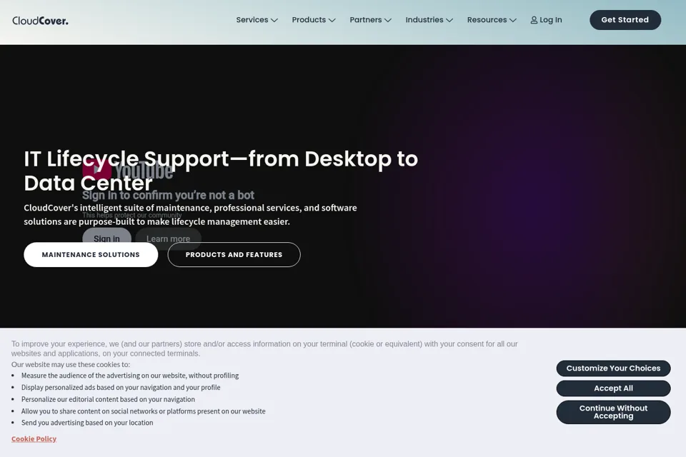 Aperçu de la landing page