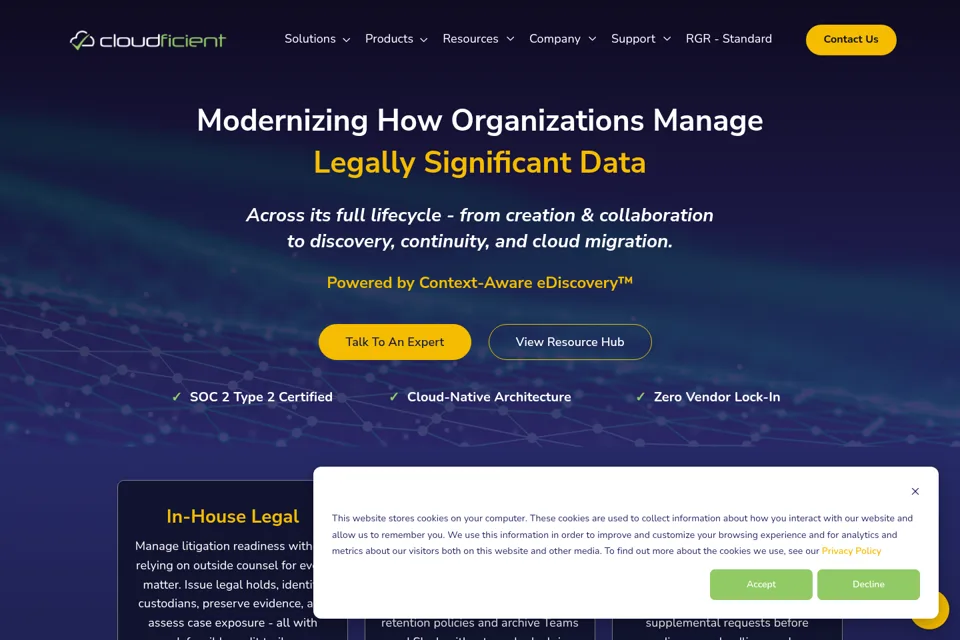 Aperçu de la landing page
