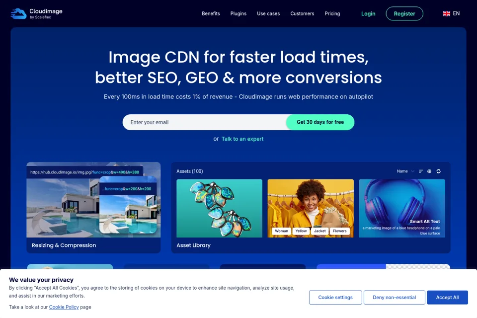 Aperçu de la landing page