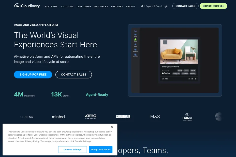 Aperçu de la landing page