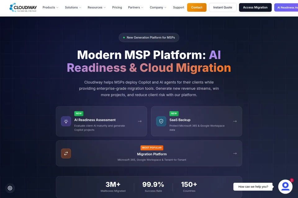 Aperçu de la landing page