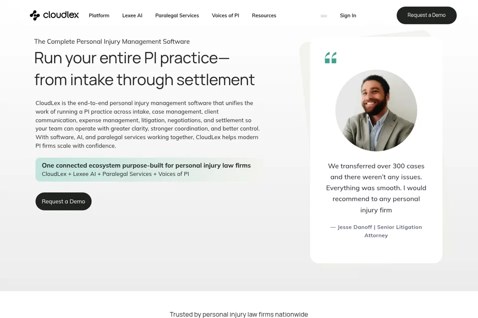 Aperçu de la landing page