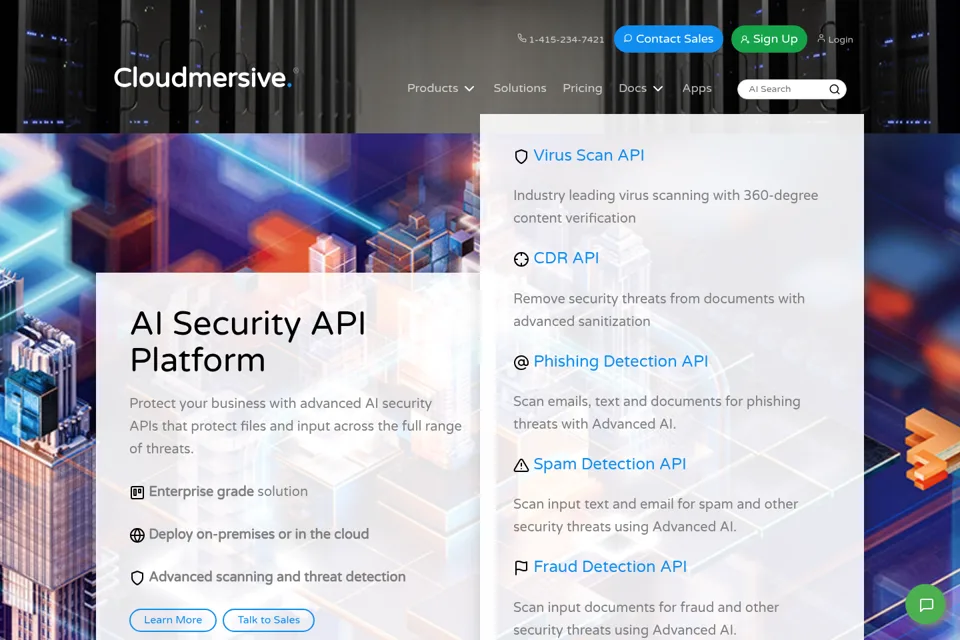 Aperçu de la landing page