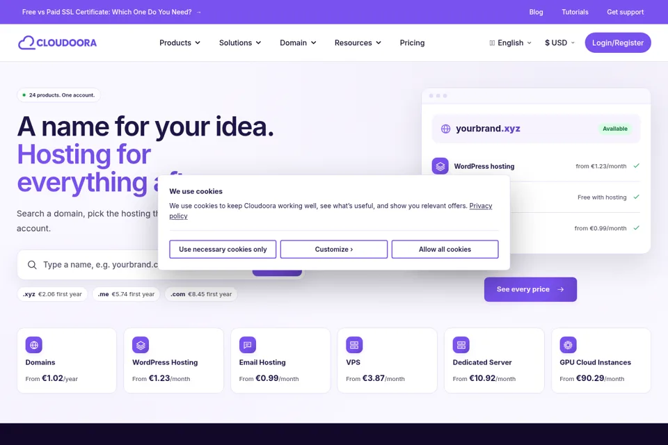 Landing page preview