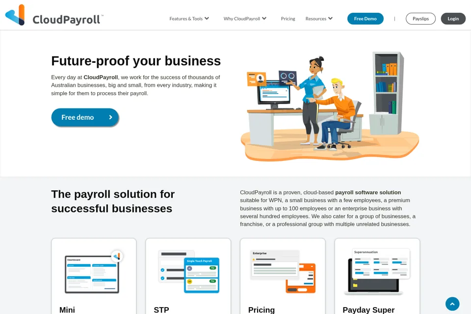 Aperçu de la landing page