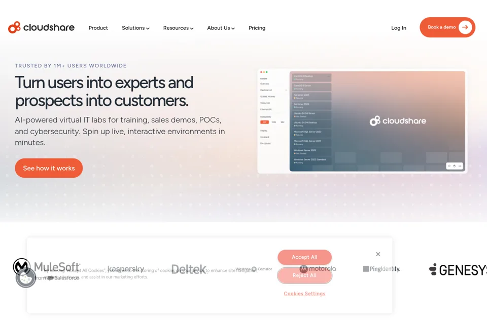 Aperçu de la landing page