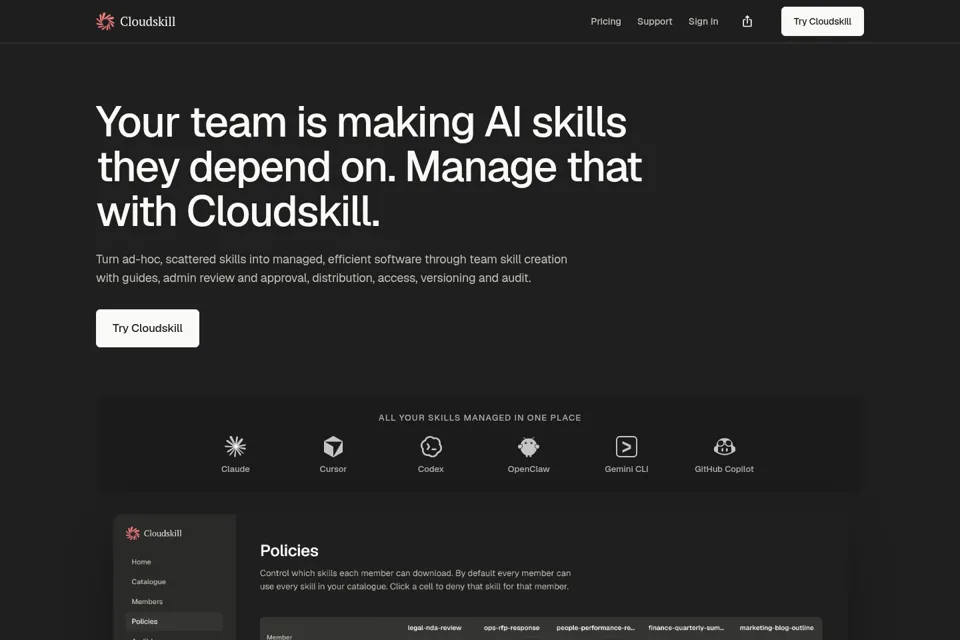 Aperçu de la landing page