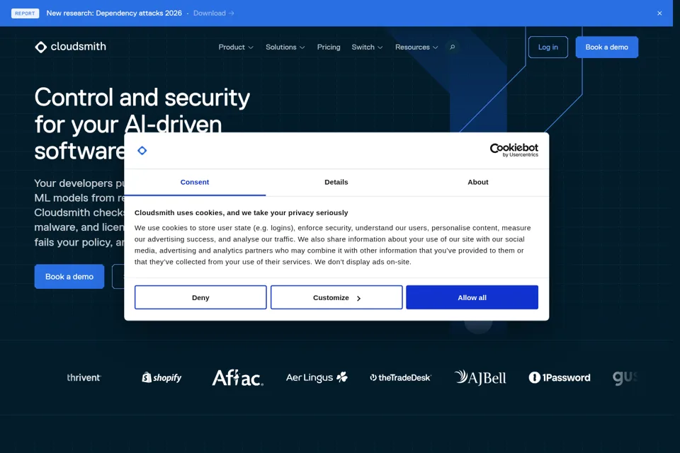 Aperçu de la landing page