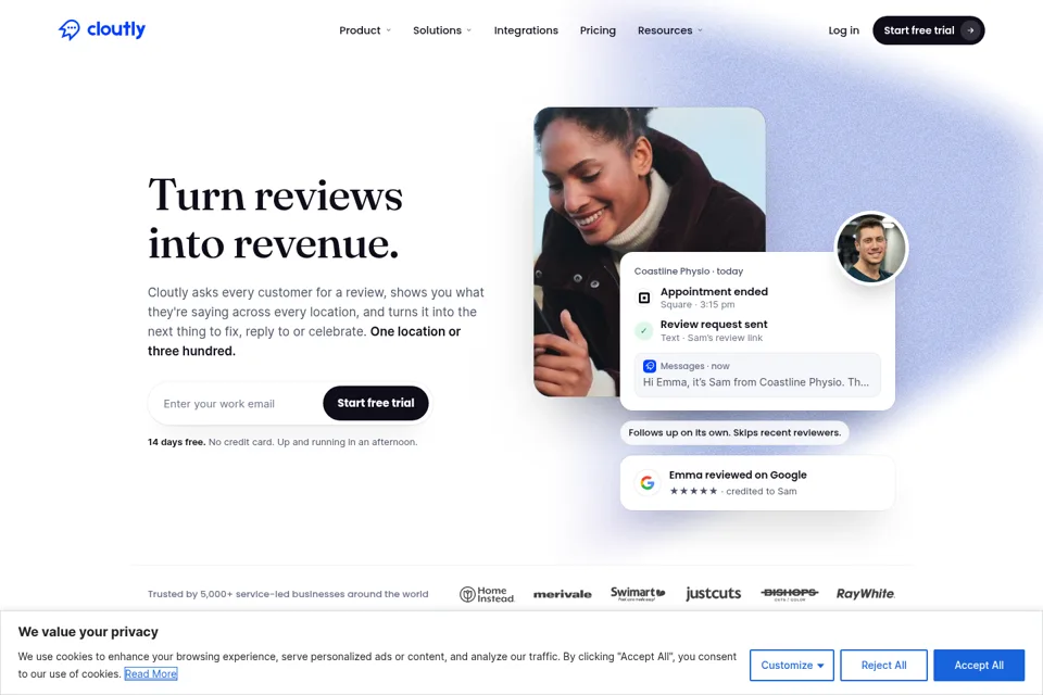 Aperçu de la landing page