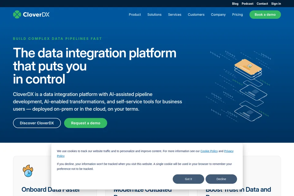 Aperçu de la landing page