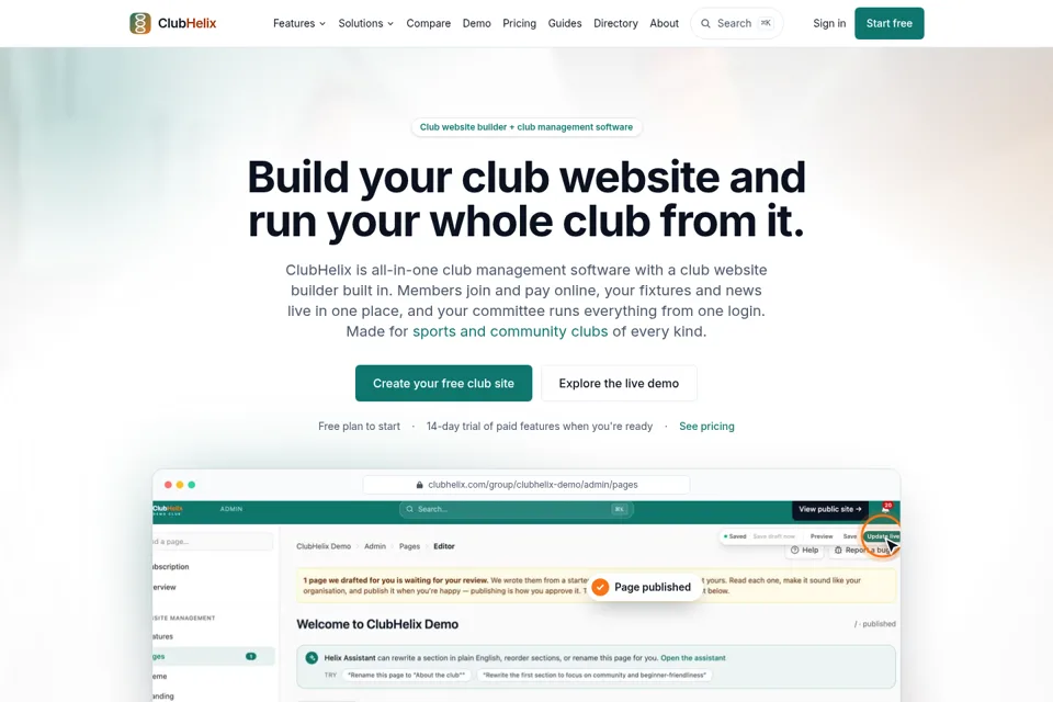 Landing page preview