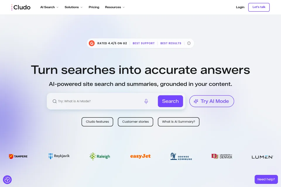 Aperçu de la landing page