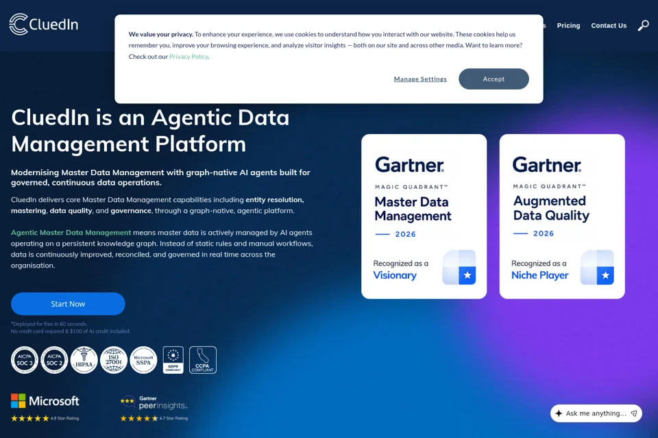 Aperçu de la landing page