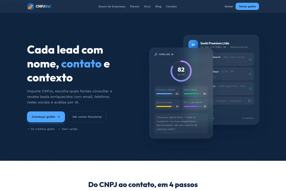 Aperçu de la landing page