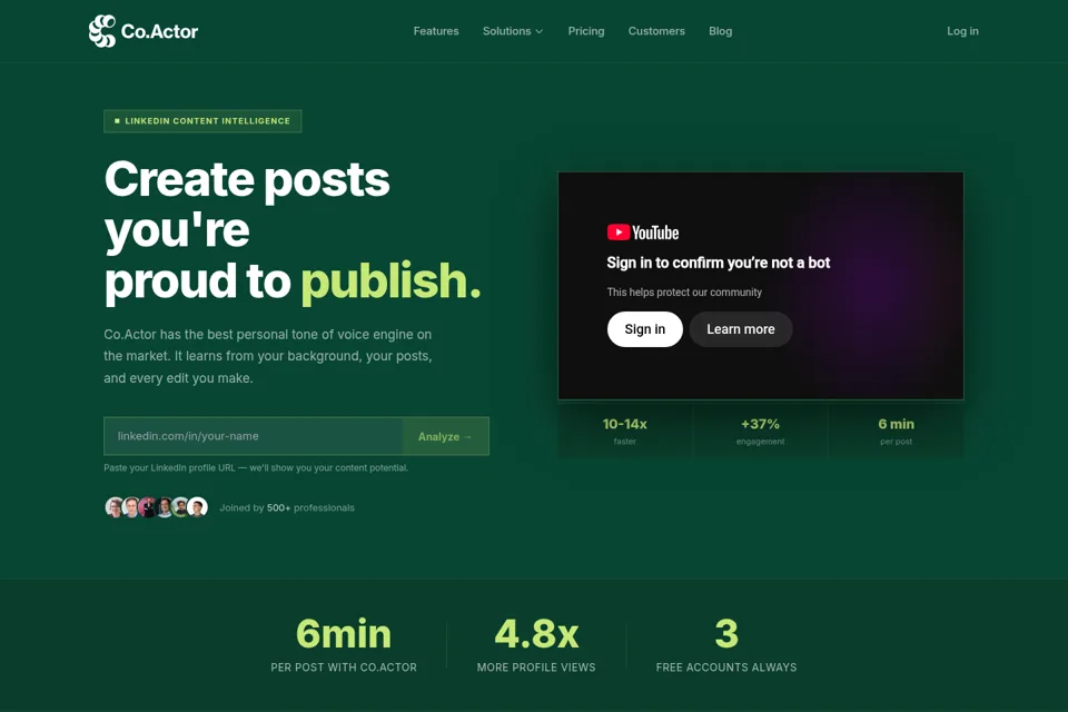 Landing page preview