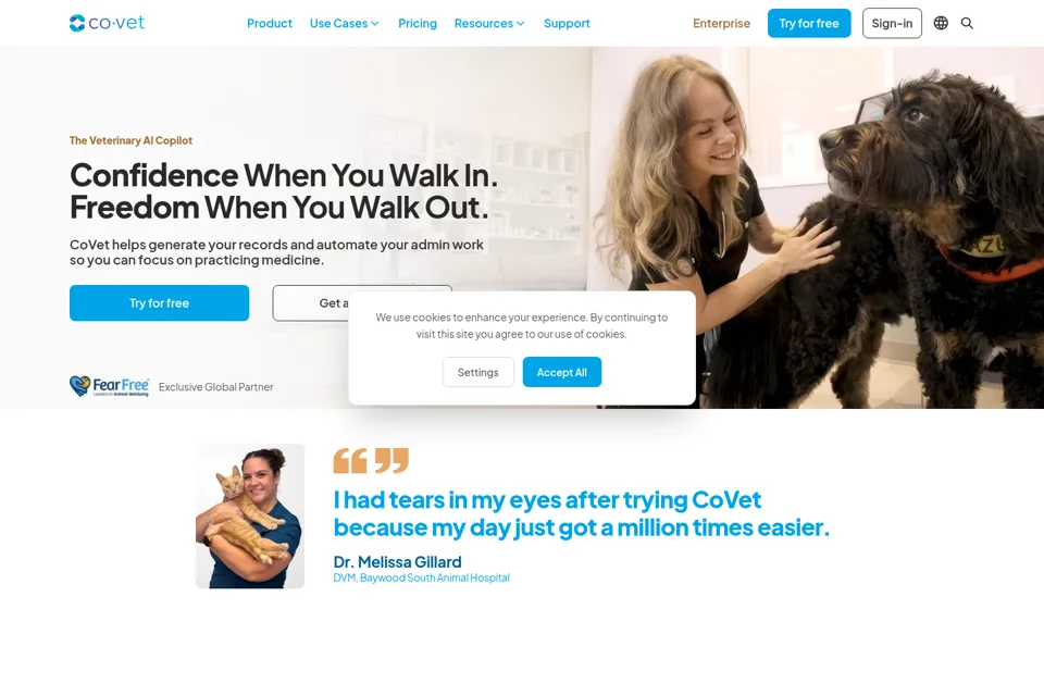Aperçu de la landing page