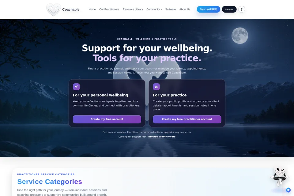 Aperçu de la landing page