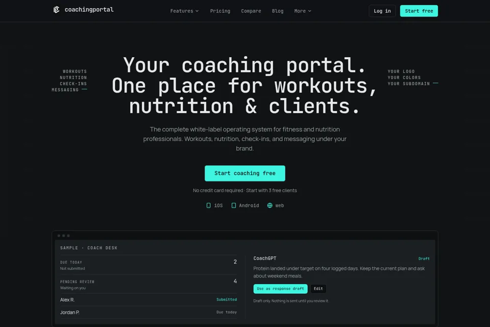 Landing page preview