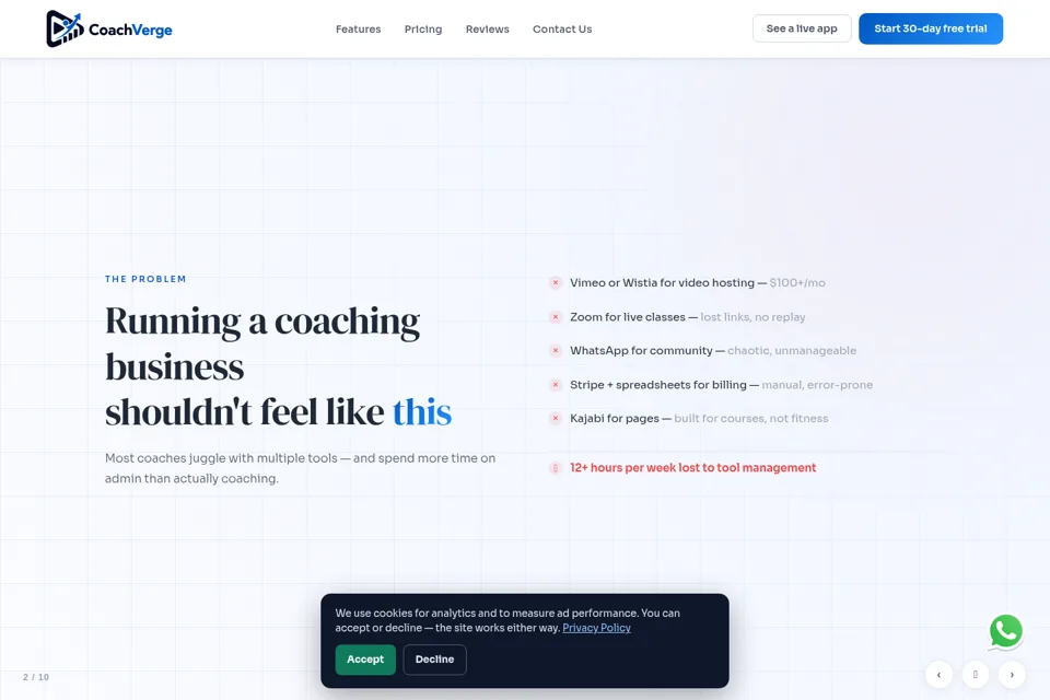 Landing page preview