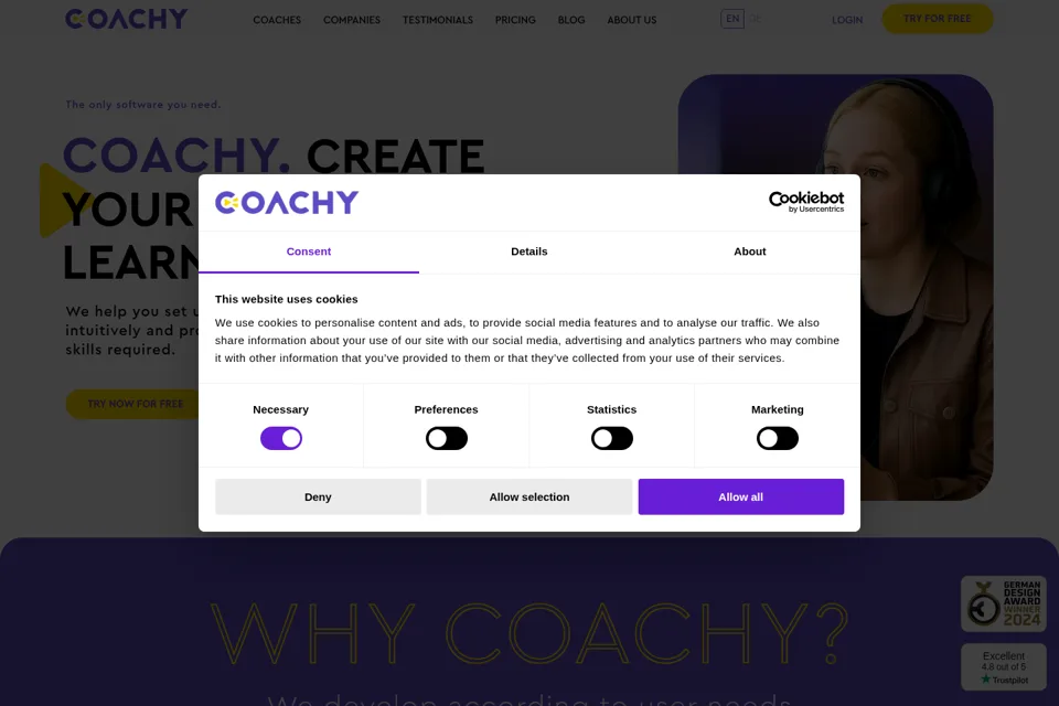 Aperçu de la landing page