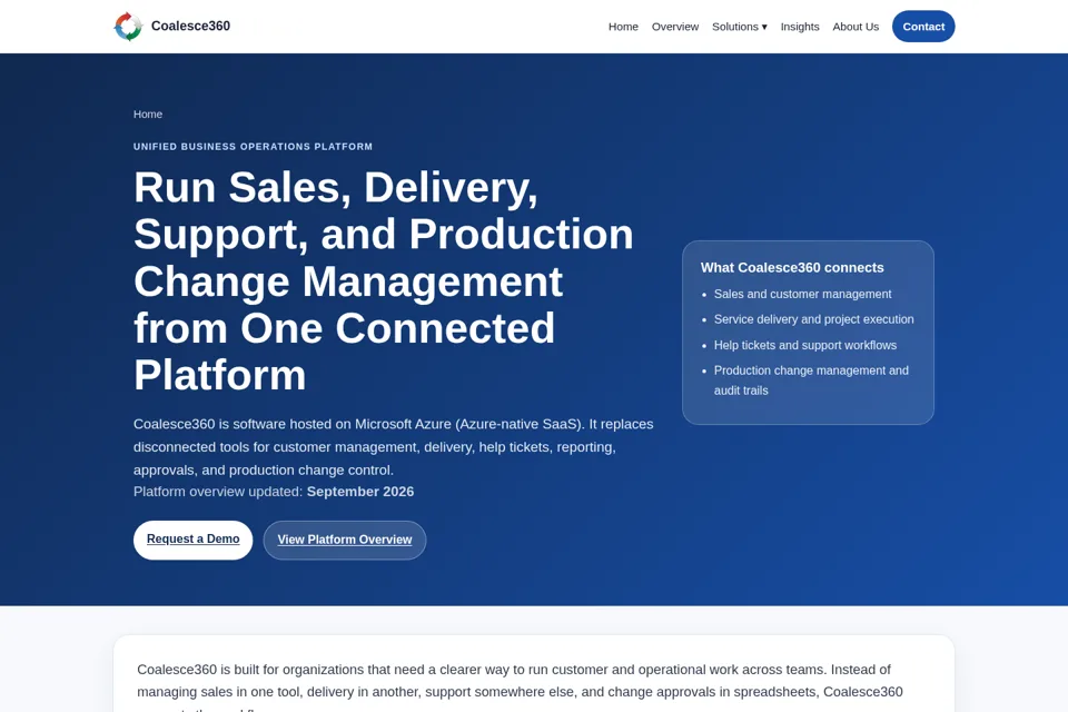 Aperçu de la landing page