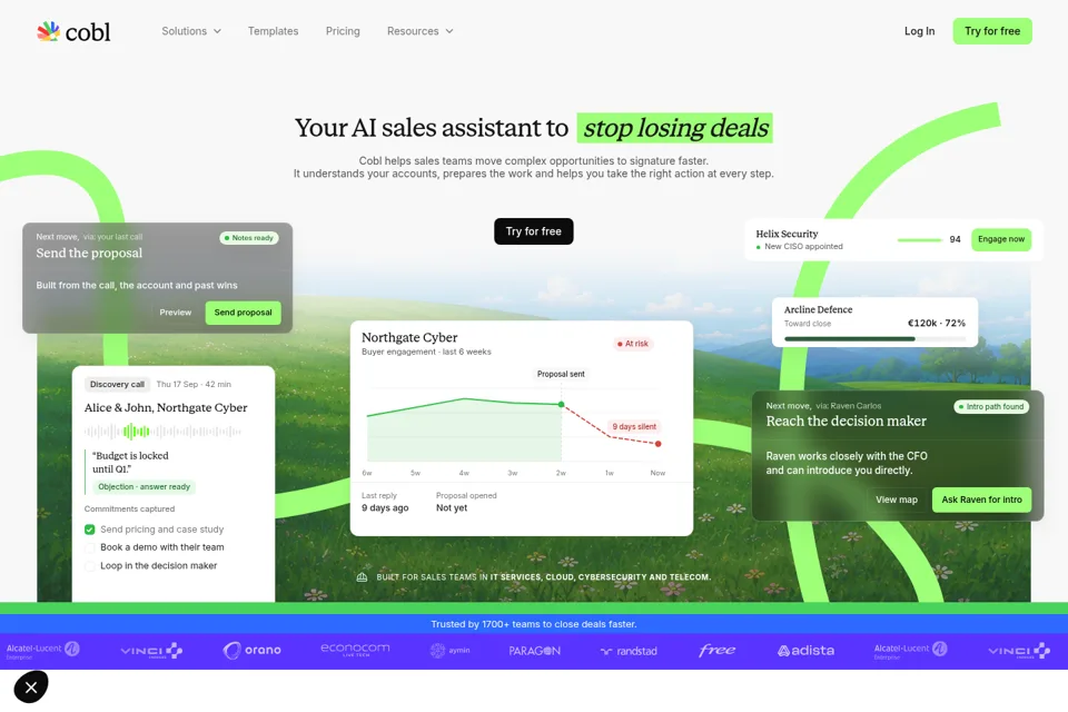Aperçu de la landing page