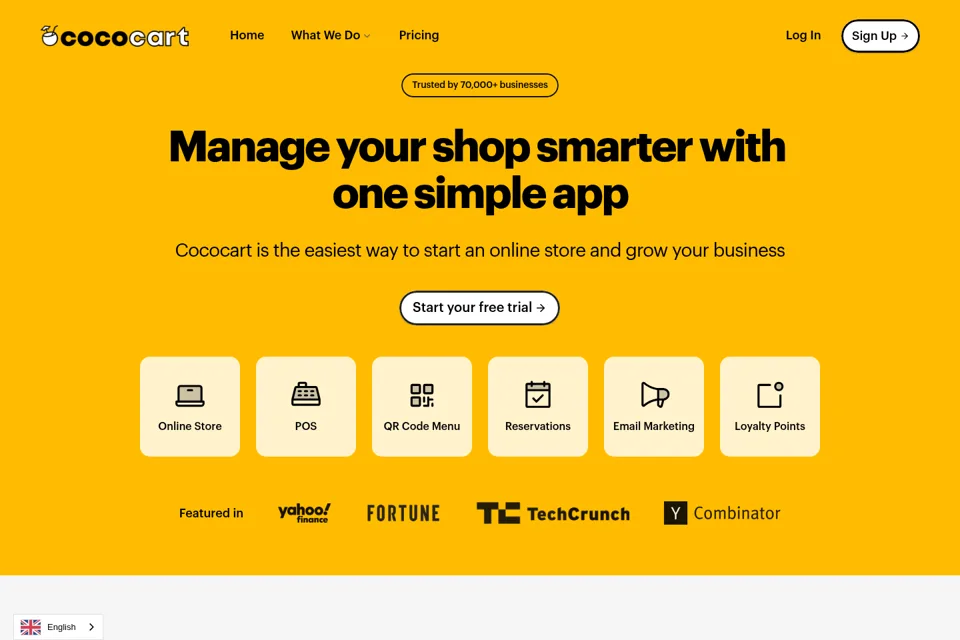 Aperçu de la landing page
