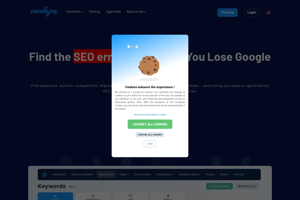 Aperçu de la landing page