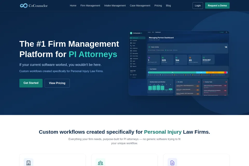 Aperçu de la landing page