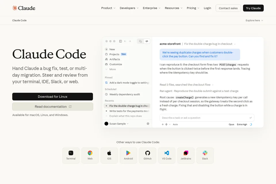Landing page preview