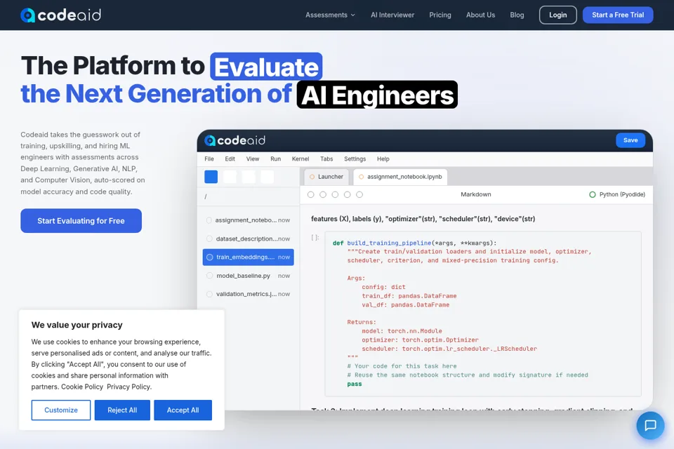 Landing page preview
